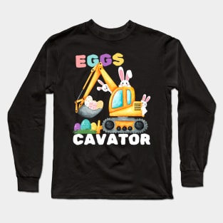 Easter Eggs Cavator Excavator Long Sleeve T-Shirt
